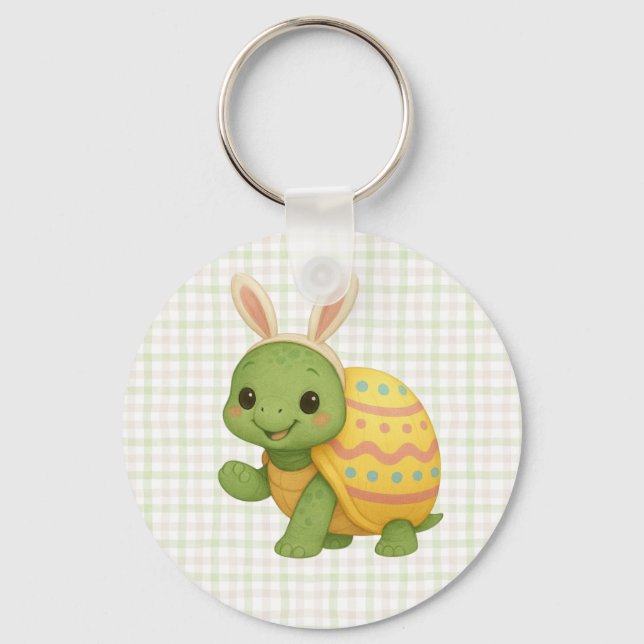 Porte-clés Bébé tortue mignonne de Pâques/Printemps (Recto)