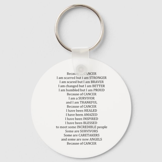 Porte-clés Because of Cancer (Recto)