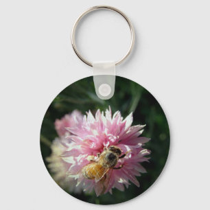 Porte-clés Bee and Pink Flower