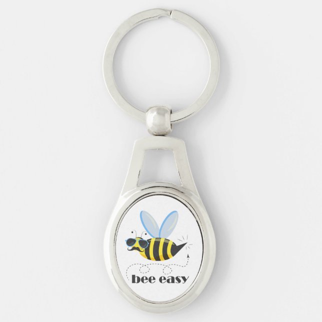 Porte-clés Bee caractère avec mustache lunettes de soleil Bee (Devant)