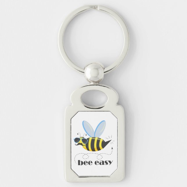 Porte-clés Bee caractère avec mustache lunettes de soleil Bee (Devant)