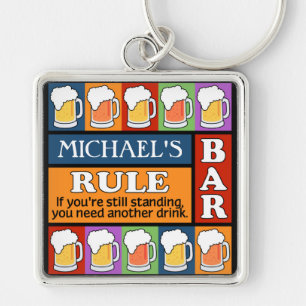 Porte-clés BEER Bar Pop Art NOM PERSONNALISÉ porte - clé