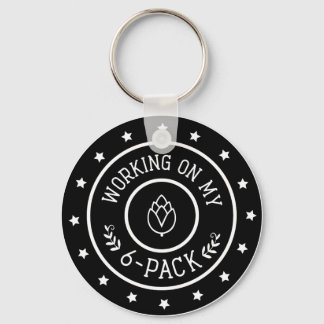 Porte-clés Beer drôle Travailler sur mon Porte - clé Six Pack