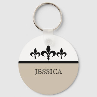 Porte-clés Beige Swanky Fleur De Lis Keychain