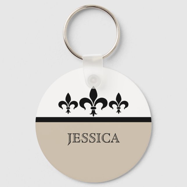 Porte-clés Beige Swanky Fleur De Lis Keychain (Recto)