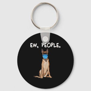 Porte-clés Belge Malinoi Ew Personnes Chien Portant Un Masque