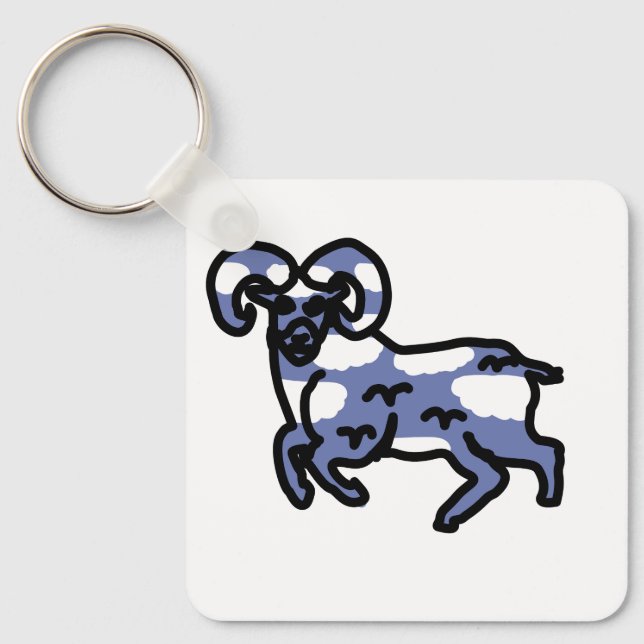 Porte-clés Bélier – Animal du zodiaque minimal (Recto)