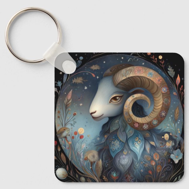 Porte-clés Bélier Aries Zodiaque Astrologie Anniversaire Myst (Recto)