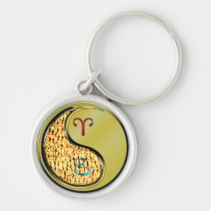 Porte-clés Bélier et serpent métallique