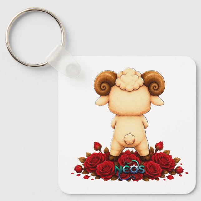 Porte-clés Bélier Néos du Zodiaque Kawaii (Recto)