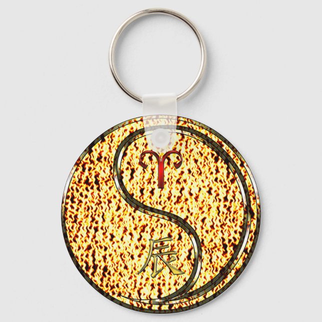 Porte-clés Béliers et dragon de feu (Recto)