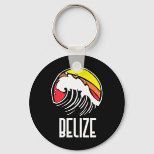 Porte-clés Belize Vintage 80s Rétro Surfing Vague de Plage Gr