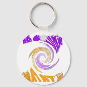 Porte-clés Belle Art Moderne Design : Tourbillon violet et or