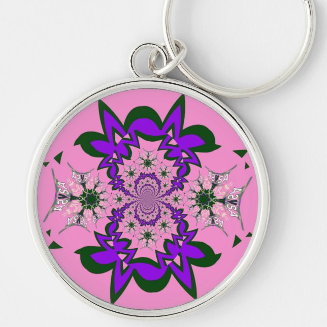Porte-clés Belle Bébé rose Floral Purple Shade Motif Art (Devant)