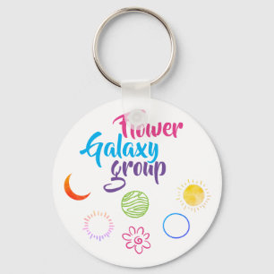 Porte-clés Belle conception du groupe de galaxie de fleurs