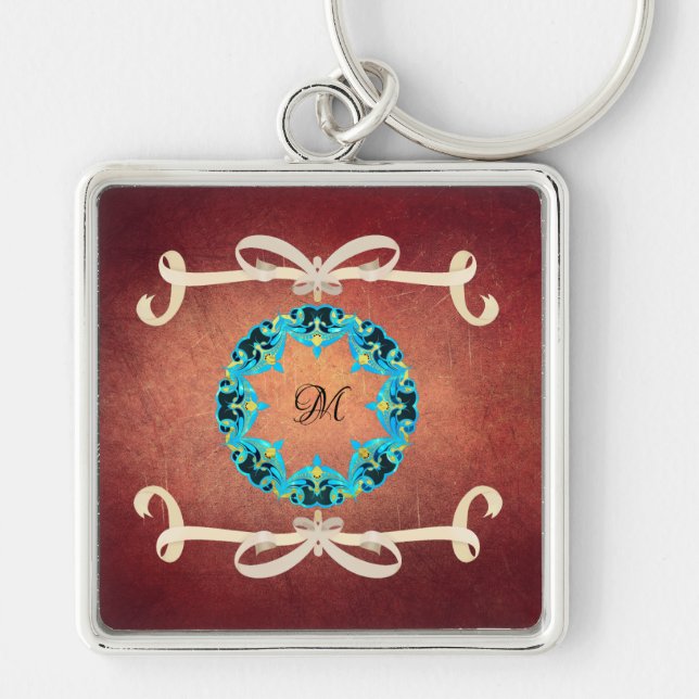 Porte-clés Belle Cravate de Bow victorienne avec Monogramme (Devant)