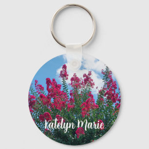 Porte-clés Belle Crème Myrte Fleurs Nature Photo Custom