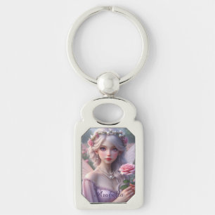 Porte-clés Belle fée de juin en Rose