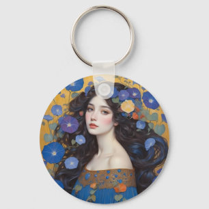 Porte-clés Belle Femme Aux Glories Du Matin