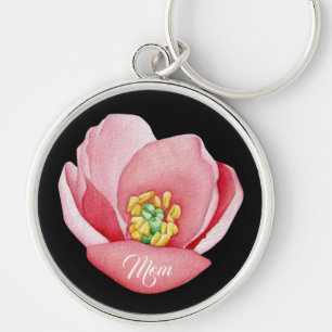 Porte-clés Belle Fleur de Magnolia Rose   Maman