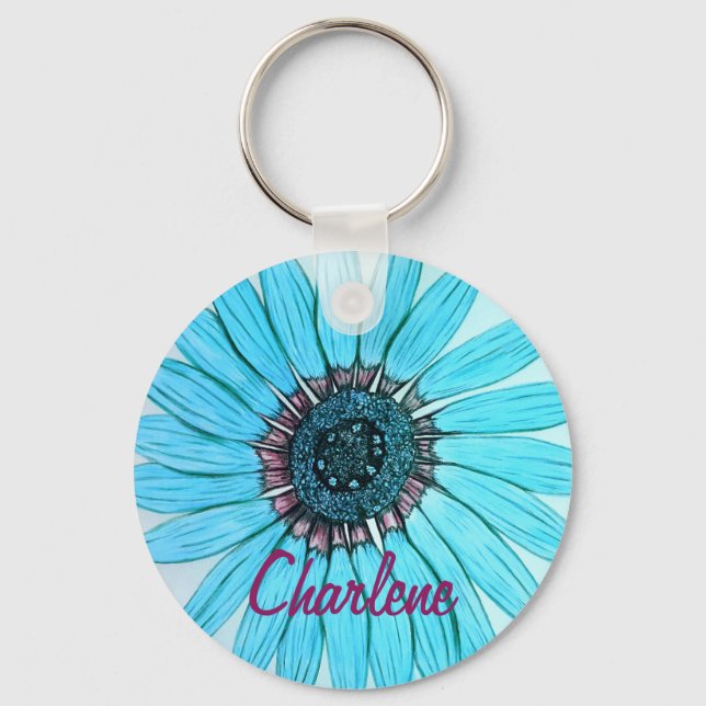 Porte-clés Belle Fleur personnalisée (Recto)