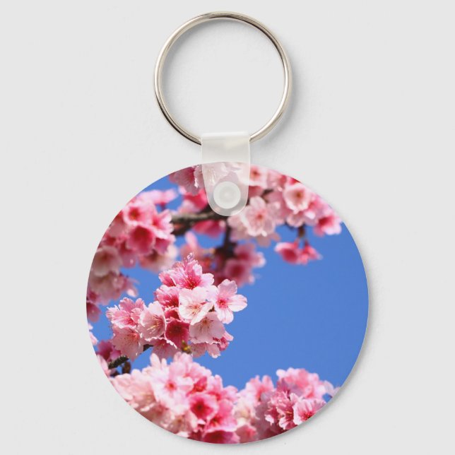 Porte-clés Belle floraison de cerisiers de printemps (Recto)