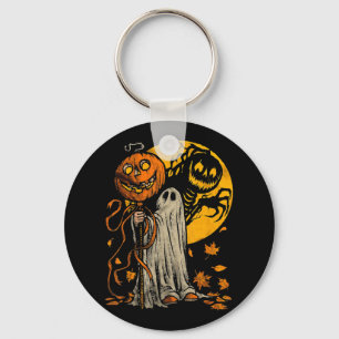 Porte-clés Belle Halloween Citrouille Fantôme Automne Feuille