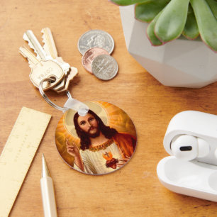 Porte-clés Belle image religieuse du Sacré-Cœur de Jésus
