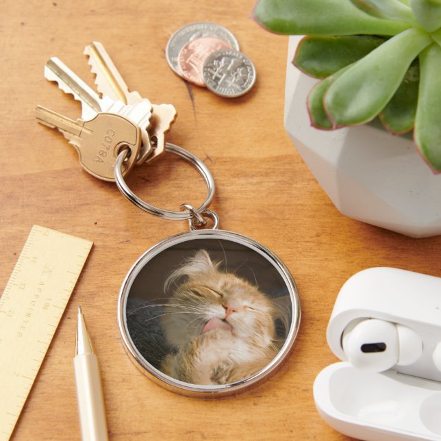 Porte-clés Belle Maine Coon Cat Gros plan Photo (Bureau)