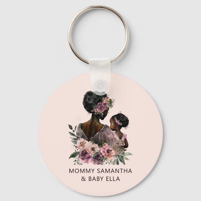 Porte-clés Belle mère et fille noire (8) (Recto)