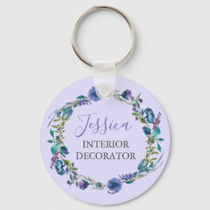 Porte-clés Belle Occupation Personnalisée Purple Floral Wreat