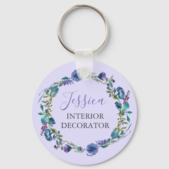 Porte-clés Belle Occupation Personnalisée Purple Floral Wreat (Recto)