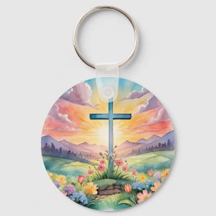 Porte-clés Belle œuvre d'art aquarelle de Pâques
