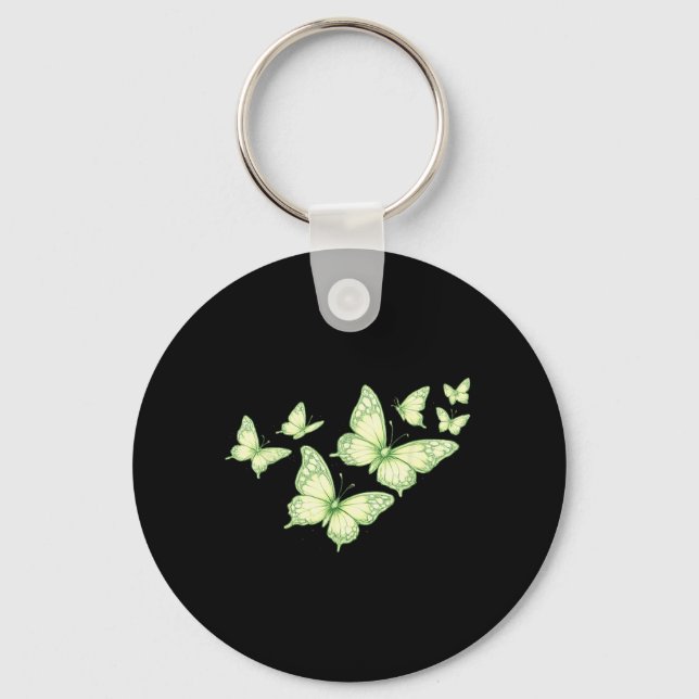Porte-clés Belle Papillon Papillon Vert Amoureux Femmes (Recto)
