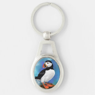 Porte-clés Belle Peinture d'Oiseaux de Puffin Atlantique