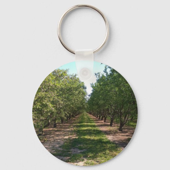 Porte-clés Belle Rangée de verger vert (Recto)