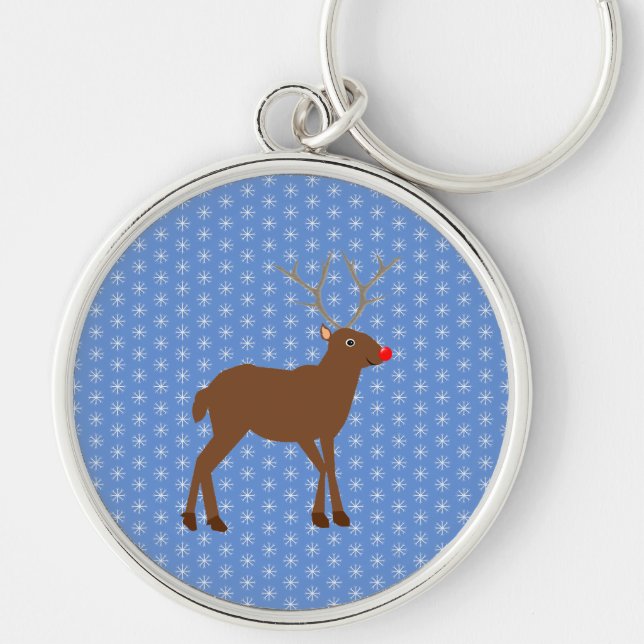 Porte-clés Belle renne de Noël avec nez rouge (Devant)
