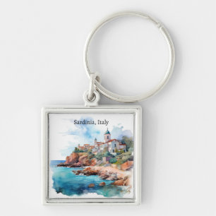 Porte-clés Belle Sardaigne Italie Aquarelle Voyage