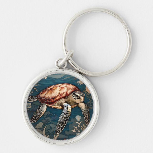 Porte-clés Belle tortue sous-marine (Devant)