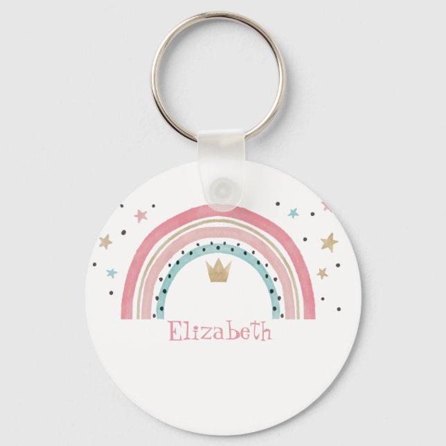 Porte-clés Belles étoiles arc-en-ciel (Recto)