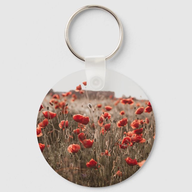 Porte-clés belles fleurs de coquelicot (Recto)