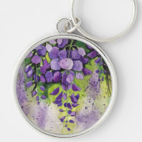 Belles Fleurs De Wisteria En Aquarelle Clé Bague