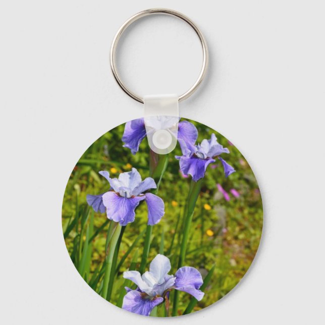 Porte-clés Belles fleurs d'iris violet (Recto)