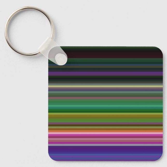 Porte-clés Belles rayures colorées rétro (Recto)