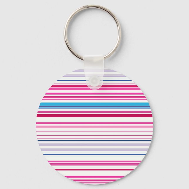 Porte-clés Belles rayures rose bleue (Recto)