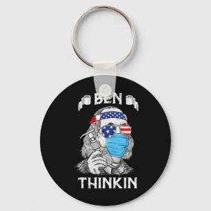 Porte-clés Ben Thinkin 4 juillet Fun Benjamin Franklin Part