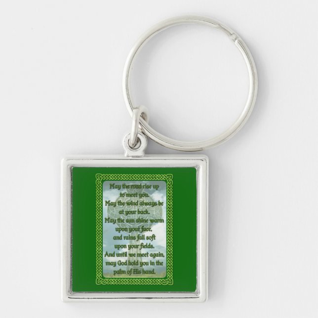 Porte-clés Bénédiction irlandaise verte (Devant)