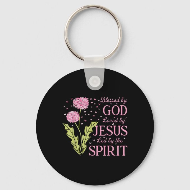 Porte-clés Béni Par Dieu Aimé Par Jésus Dirigé Par L'Esprit C (Recto)