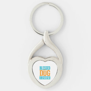Porte-clés Bénie et obsédée de chien Design vintage pour amou