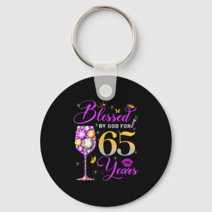 Porte-clés Bénie par Dieu pour les femmes de 65 ans 65e anniv
